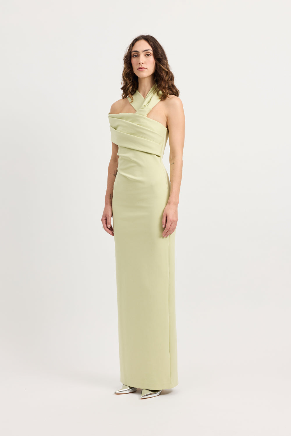 TOJH | Anya Dress - Buttery Stretch Maxi Dress 12/L / Muted Lime