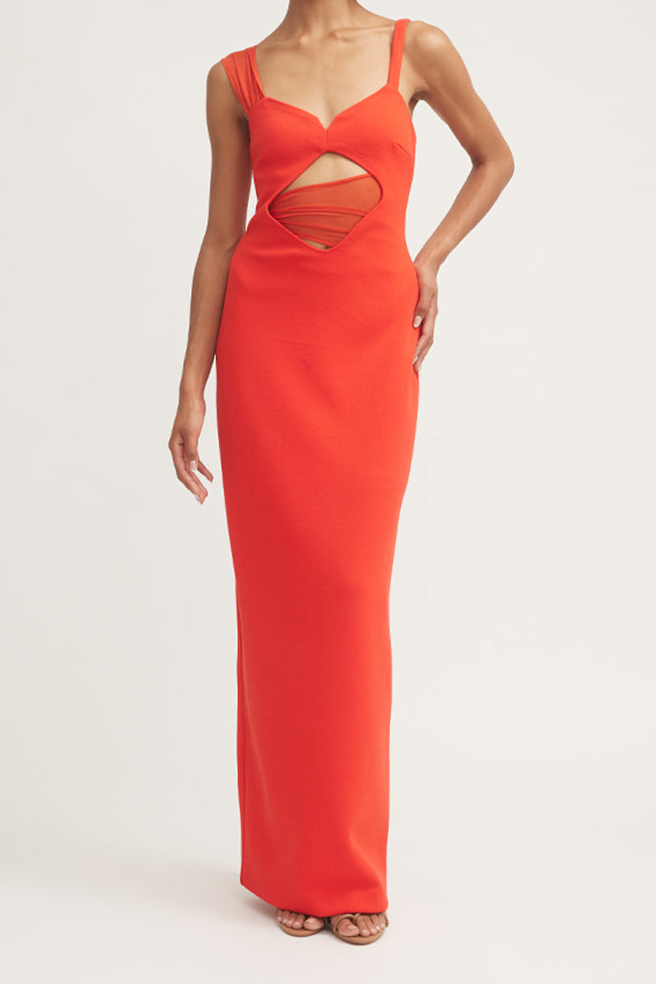 MADELEINE DRESS FLAME RED - Main Image