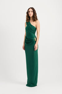 twilight tango one shoulder maxi dress forest green TOJHÀ | MOJAVE Color:Purple Lilac Vichy (Gingham) Check Charming A-line Hunter Green Great for any cup vintage dresses near me
